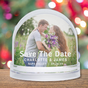 Save The Date Modern Wedding Photo Custom Snowglobe