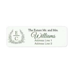 Save The Date Monogram Crest Return Address