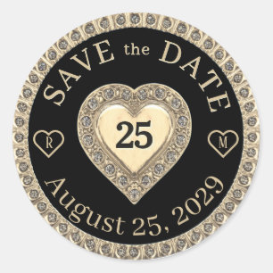 Save the Date Monogram Gold Seal