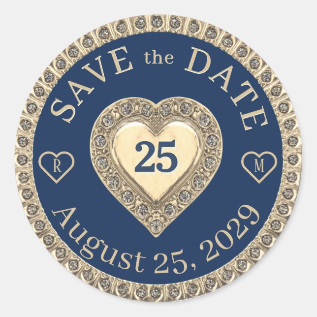 Save the Date Monogram Gold Seal (Front)