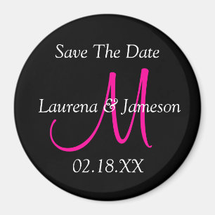 Save The Date Monogram Magnet