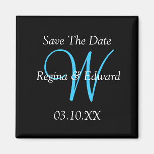 Save The Date Monogram Magnet
