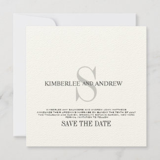 Save the Date Monogram Wedding Announcement Felt