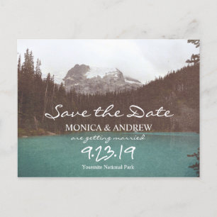 Save the Date Mountain Lake Postcard
