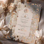 Save the Date Muted White Muslim Islamic Morris<br><div class="desc">Embrace timeless elegance with our Save the Date wedding cards featuring the renowned Pimpernel pattern by William Morris, masterfully rendered in vintage hues of cream white, beige, and accented with real foil. William Morris, a figurehead of the Arts and Crafts Movement, believed in the beauty of handcrafted designs and the...</div>