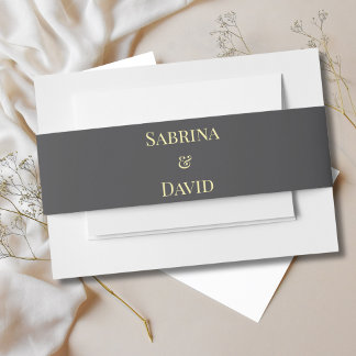Save The Date Name  Invitation Belly Band
