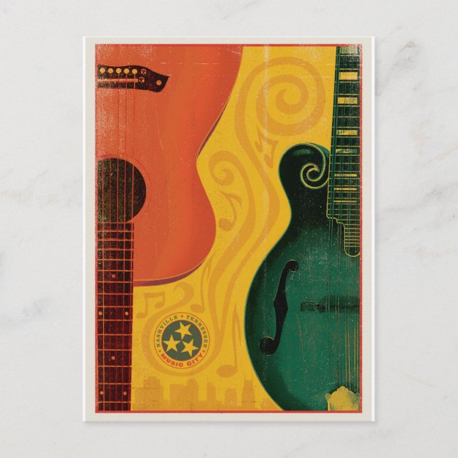 Save the Date | Nashville, TN - Mandolin Guitar Announcement Postcard (Front)