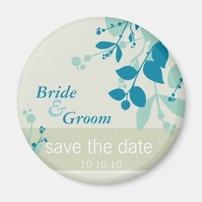 SAVE THE DATE :: nature - moss foam teal Magnet (Front)