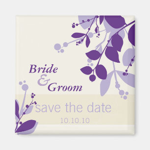 SAVE THE DATE :: nature - vanilla lilac purple Magnet