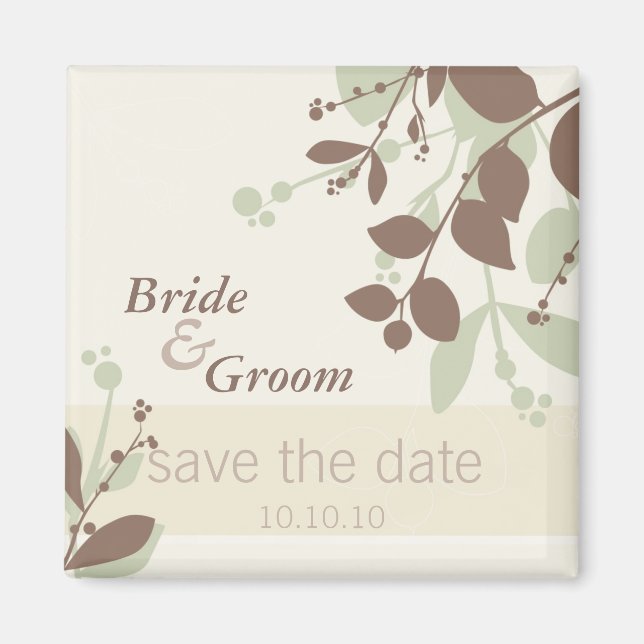 SAVE THE DATE :: nature - vanilla moss mocha Magnet (Front)