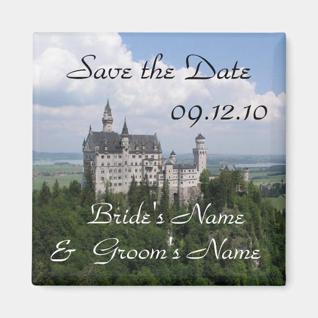 Save the Date Neuschwanstein Castle Magnet (Front)