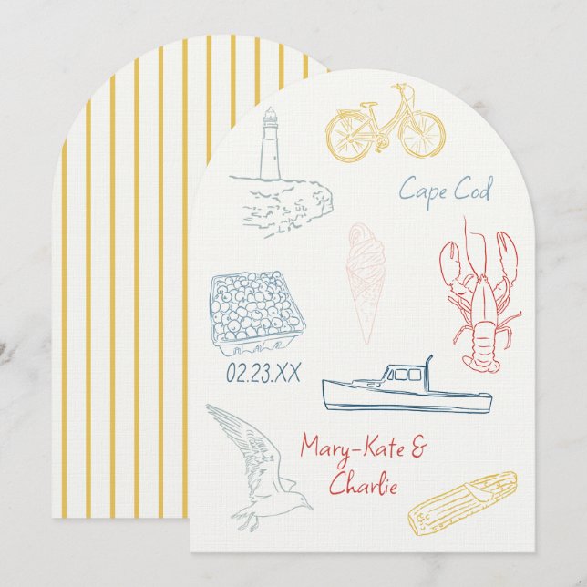 Save The Date New England summer Wedding  Invitation (Front/Back)