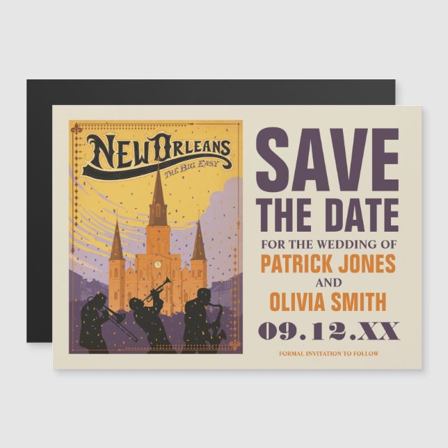 Save the Date | New Orleans, LA Magnetic Invitation (Front/Back)