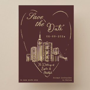 Save the Date New York City NYC wedding card