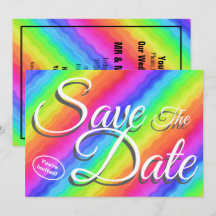 Save The Date Newly Weds Colourful Wedding