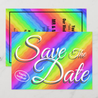 Save The Date Newly Weds Colourful Wedding Invitation