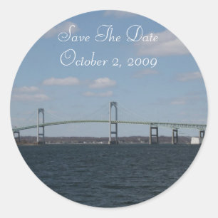 Save the date, NEWPORT, RI Classic Round Sticker