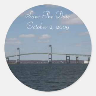 Save the date, NEWPORT, RI Classic Round Sticker
