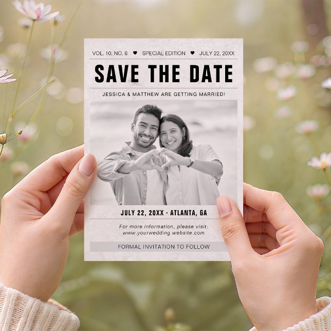 Save the Date Newspaper Template Photo Grunge (Creator Uploaded)