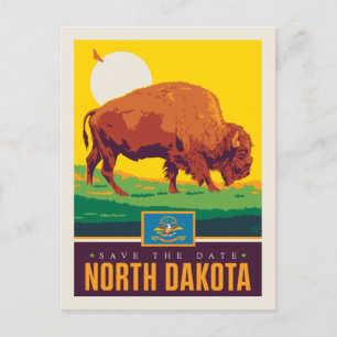 Save the Date   North Dakota Invitation Postcard