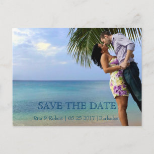 Save the Date Ocean Couples Image Postcard