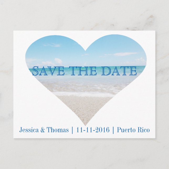 Save the Date | Ocean Postcard Announcement Card (Front)
