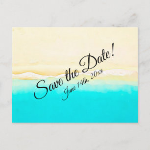 Save the Date Ocean Shore Beach Themed Wedding Postcard