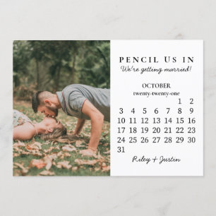 Save the Date October 2021 Modern Calendar Invitation