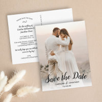 Save the Date One Large Photo Pretty Text Overlay