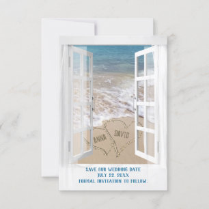 Save The Date Open Beach Window Card