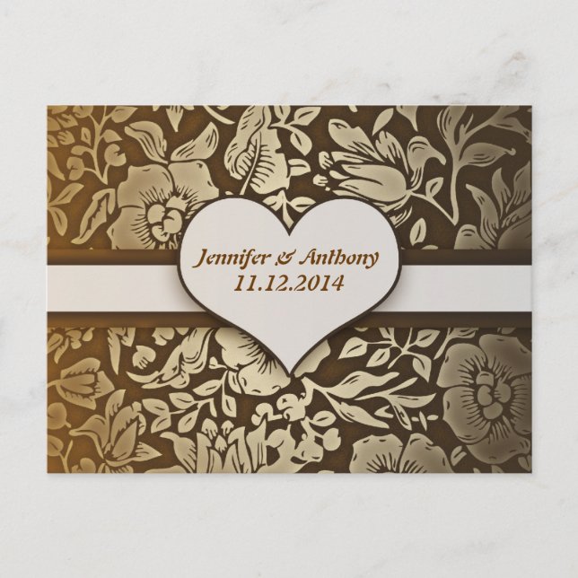 save the date or engagement vintage postcards (Front)