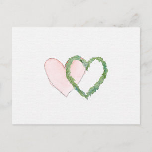 Save the Date or RSVP Postcard Laurel Hearts