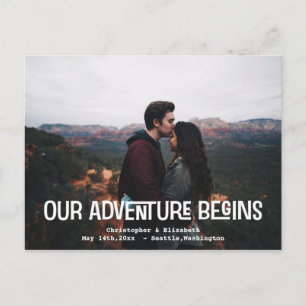Save The Date Our Adventure Wedding Engagement Postcard