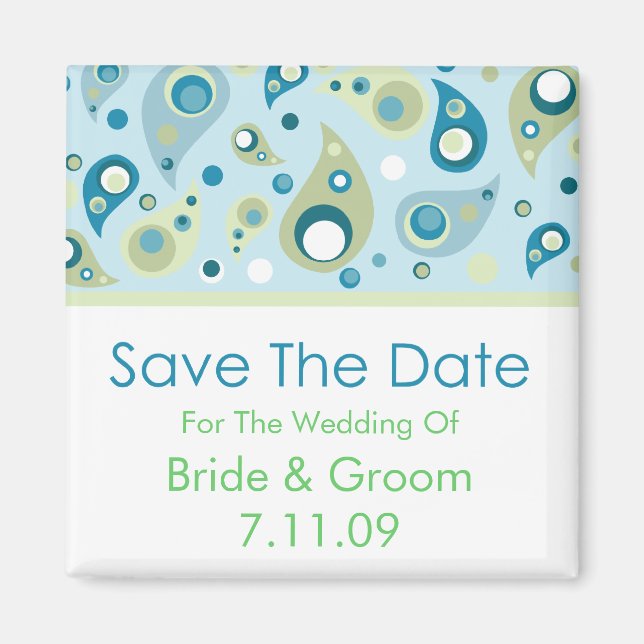 Save The Date - Paisley Magnet (Front)