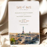 Save The Date Paris France Destination Invitation