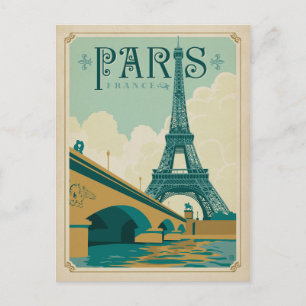 Save the Date   Paris France - Eiffel Tower Announcement Postcard