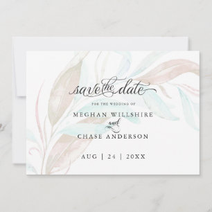 SAVE THE DATE Pastel Watercolor Autumn Foliage