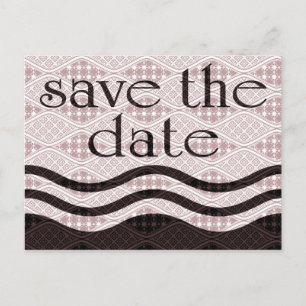 save the date : patterned waves : announcement postcard