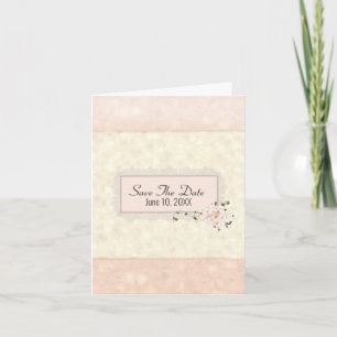 Save The Date Peach and Ivory Elegance Card
