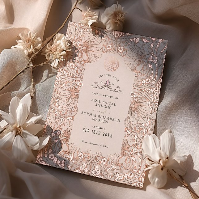Save the Date Peach Muslim Islamic Morris (Creator Uploaded)