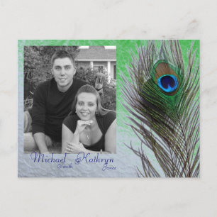 Save the Date - Peacock Announcement Postcard