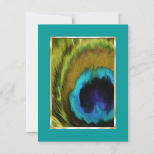 Save the Date Peacock Feather Set 1113 (Front)