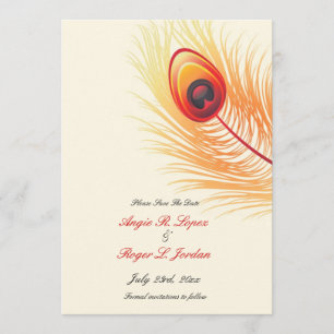 Save The Date Peacock Wedding Invitation