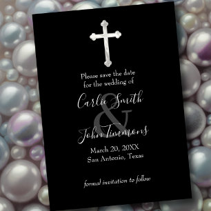 Save the Date Pearly Cross Any Color
