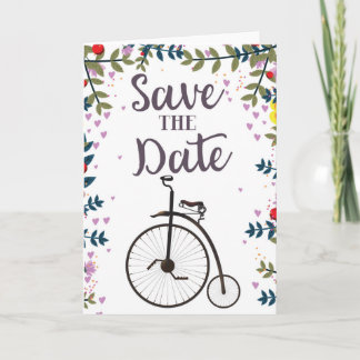Save the Date Penny Farthing Holiday Card