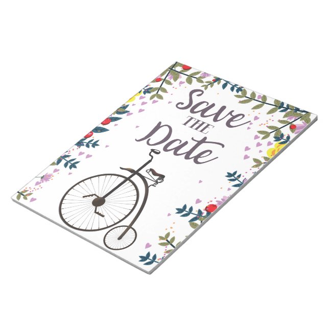 Save the Date Penny Farthing Notepad (Angled)
