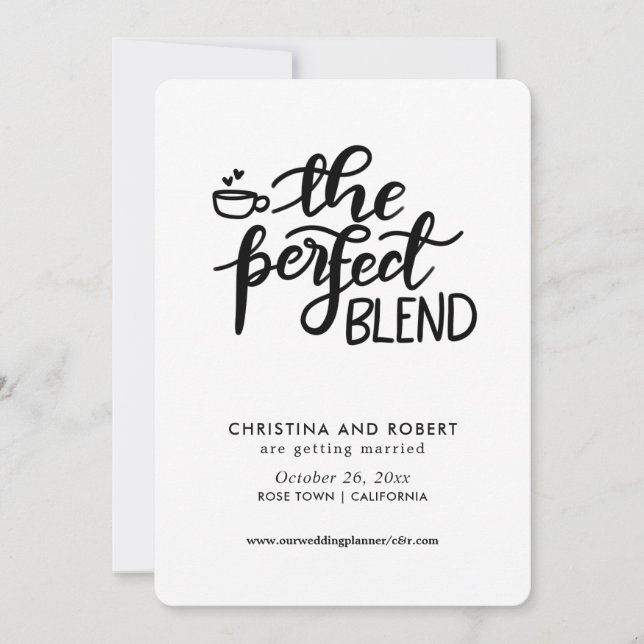 Save The Date | Perfect Blend Handwritten Script Invitation (Front)