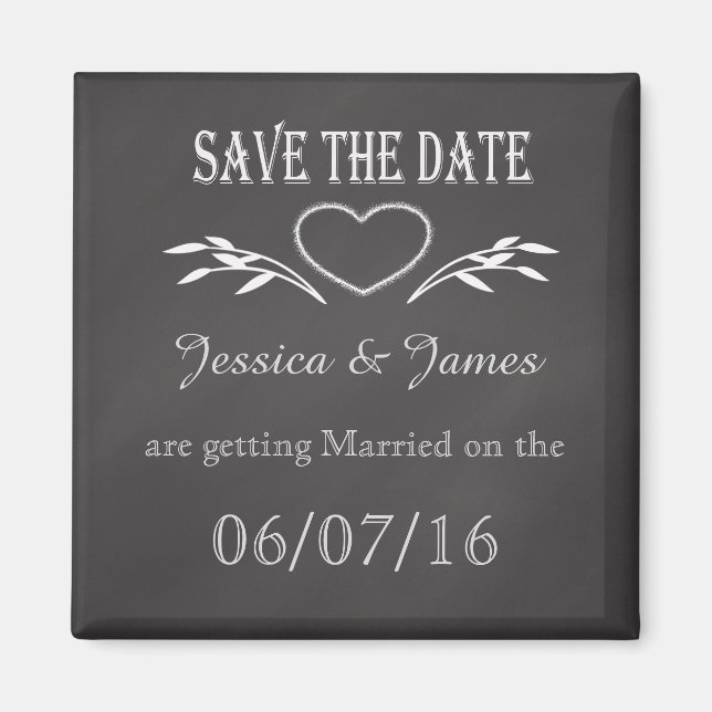 Save the Date Personalise Chalkboard Magnet (Front)