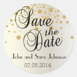 Save the Date Personalise Classic Round Sticker