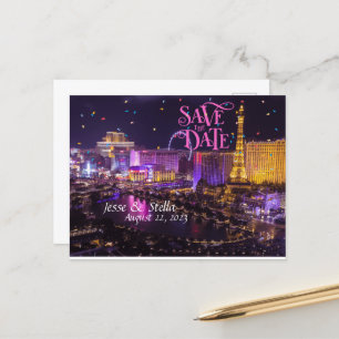 Save the Date Personalised Las Vegas Postcard